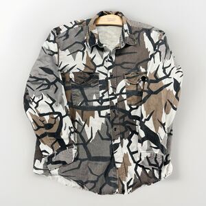 Vintage Predator Mens Camouflage Hunting Button Up Shirt Size XL Outdoor Fishing